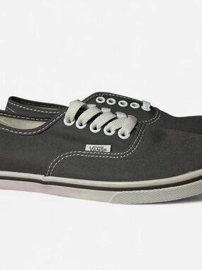 Vans Low-Top Canvas Sneakers in Dark Gray and White